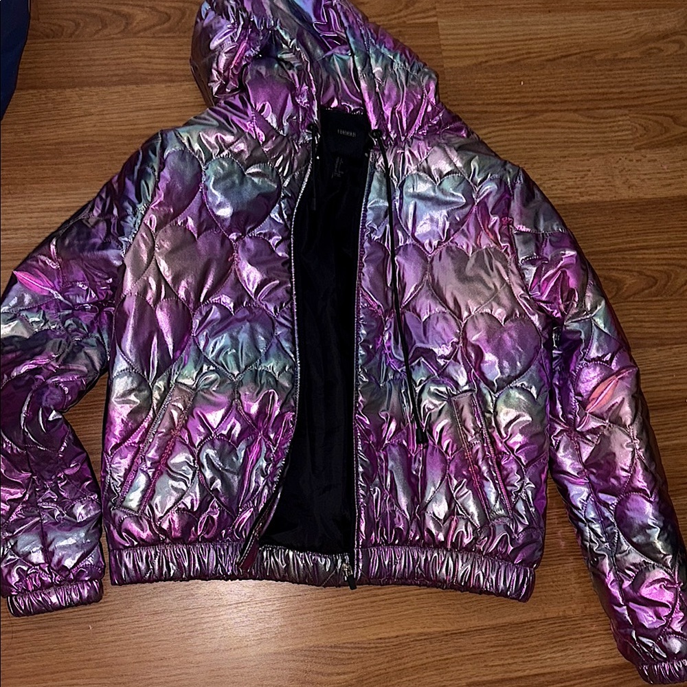 LAST CALL Forever 21 Purple Puffer Jacket with Iridescent Finish